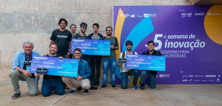 Registro com os vencedores do Hackathon