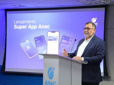 Alexandre Amorim, presidente do Serpro, durante a cerimônia de lançamento do SuperApp da Anac