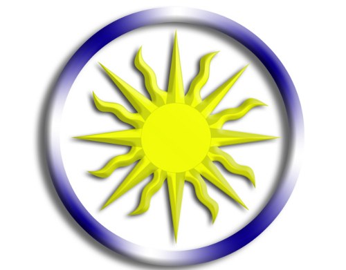 Estilização do sol dourado, símbolo de destaque na bandeira uruguaia 